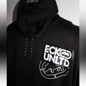 ECKO UNLTD PERFORMANCE BLACK HOODED SWEATSHIRT NEW WITH TAGS SIZE MEDIUM MENS